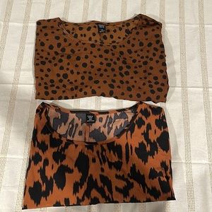 NWT: Plus Sized Animal Print Blouse x2